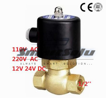 Envío Gratis 1/2 "pulgadas latón de vapor de agua caliente eléctrica de alta presión de la válvula de solenoide NC DC12V... DC24V... AC110V o AC220V 2024 - compra barato