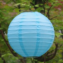 Linterna de papel China para decoración de fiestas, farol redondo azul claro de 8 ''(20cm), 10 unidades por lote, envío gratis 2022 - compra barato