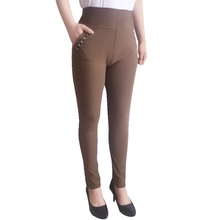 Calças femininas finas estilo primavera e outono, plus size xxxl, calças de cintura alta, leggings para mulheres 2024 - compre barato