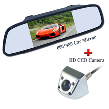 Auto sistema de uso comum em todos os carros de Estacionamento invertendo camera + 5 "rear monitor de espelho de carro de volta para cima durante o período de desconto 2024 - compre barato