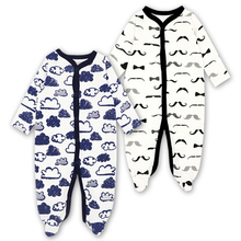 2 Pack Sleepsuit For Newborns Boys And Girls Long Sleeved Cotton Footies Jumpsuits Baby Pajamas Newborn Baby Clothes 2024 - buy cheap
