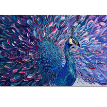 Top Artist Handmade High Quality Purple Oil Painting on Canvas Handmade Abstract Beautiful Animal Oil Painting for Living Room 2024 - buy cheap