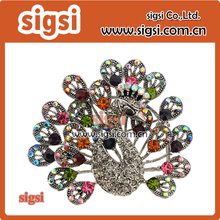 Top quality color crystal rhinestone peacock brooch 2024 - buy cheap