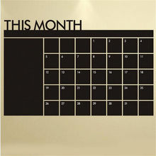 Monthly chalkboard Chalk Board Blackboard Removable Wall Sticker Month Plan Calendar Memo DIY 60cm x 92cm 2024 - buy cheap
