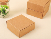 10 шт. подарочная упаковочная коробка из крафт-бумаги, черная Картонная Коробка для мыла ручной работы, белая Персонализированная картонная коробка 5.5x5.5x2.5cm 2024 - купить недорого