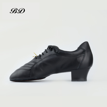 BD-zapatos de baile latino para hombre, calzado moderno antideslizante de salón, BDDANCE 442 auténtico, cuero negro suave, cuero suave, 4,5 CM 2024 - compra barato