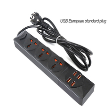 2500W 4AC Outlets Power Strip with 4 USB Charging Ports  EU Plug Travel Power Strip 2M Extension Socket Wall Charger Socket 2024 - compre barato