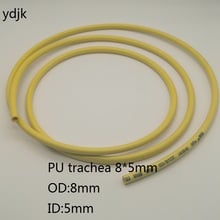 Ferramenta traquea de ar de poliuretano amarelo 8mm x 5mm, compressor de ar de poliuretano, tubo flexível, 1 metro 2024 - compre barato