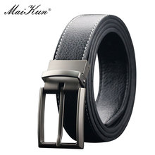 Maikun-Cinturón Reversible de lujo con hebilla de Pin para hombre, cinturones de cuero genuino a la moda, para pantalones vaqueros 2024 - compra barato