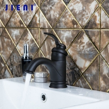 JIENI Black ORB Wash Basin Short Hot Cold Bathroom Oil Rubbed Black Bronze Deck Mount Single Handle Vessel Sink Tap Mixer Faucet 2024 - buy cheap