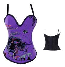 Purple Corset With Print Waist Trainer Corset For Weight Loss Fashion Sexy Corset Top 2024 - buy cheap