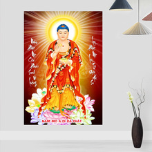 Posters de Buda para pared, póster rectangular de Anime/película/abstracto, tela de seda, arte de pared sin marco 2024 - compra barato