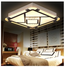 GRB, rectangular y cuadrado, hierro, cristal LED acrílico, oscurecimiento de las luces de techo, sala de estar, dormitorio, estudio, lámparas de techo 110-240V 2024 - compra barato