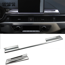 Car styling Center Console Navigation Panel decorative Cover Trim Stainless Steel Sticker for Audi A4 B9 2017 auto Accessories 2024 - buy cheap