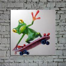 Skateboarding direto do artista 100%, pintura abstrata à mão em tela, arte de parede, decoração sem moldura ct007 2024 - compre barato