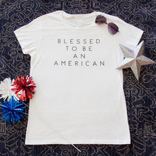 Camiseta con estampado de "Sugarbaby Blessed to Be an" para mujer, camisas del 4 de julio, camisas cristianas para mujer, envío directo 2024 - compra barato