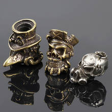 Crow EDC DIY Knife Beads Pendant Vintage Color Brass Outdoor Tools White Brass Skull Paracord Beads 2024 - buy cheap