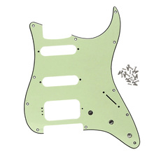 FLEOR 11 Hole SSH HSS Electric Guitar Pickguard Scratch Plate Mint Green 3Ply with Screws for Strat Guitar Parts 2024 - buy cheap