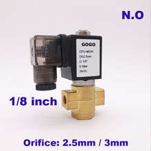GOGO Normally Open 2 Way Pilot Diaphragm Brass solenoid valve water flow control 1/8" BSP 24V DC 2.5mm/3mm NBR 0-16bar/10bar 2024 - buy cheap