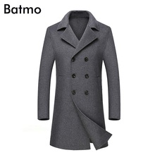 Пальто Batmo длинное мужское, двубортное, двухстороннее, шерстяное, повседневное, длинное, парка большого размера AL06, 2018 2024 - купить недорого