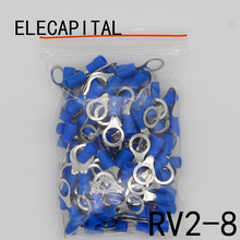 RV2-8 Blue Ring insulated terminal Cable Wire Connector 100PCS/Pack suit 1.5-2.5mm cable Electrical Crimp Terminal RV2.5-8 RV 2024 - buy cheap