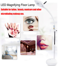 Suporte para lâmpada de piso, lente de vidro óptico branca, lupa grande com luz led 2024 - compre barato