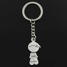 Fashion Little Boy Girl 40x18mm Pendant 30mm Key Ring Chain Bronze Silver Color Men Car Gift Souvenirs Keychain Dropshipping 2024 - buy cheap