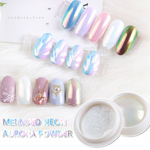1box/lot imported Neon Powder Chameleon Mermaid Mirror Nail aurora Glitter Dust Chrome Pigment DIY Manicure Art Decoration 0.3g 2024 - buy cheap