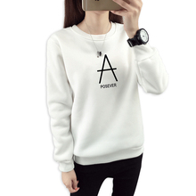 Women's Hoodies Autumn And Winter New Tops Women Thicken Plus Velvet Pullovers Printed Letters Long-sleeved Casual Clothes 2024 - buy cheap