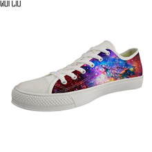 Customized 2019 Fashion Hot-Selling Spring Summer Canvas Shoes Galaxy Pattern Women Vulcanized Shoes Woman's Low Top Sneakers 2024 - buy cheap