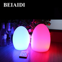 BEIAIDI 1PC IP68 Egg Shape Led Night Light With Remote Rechargeable 16 Color Outdoor Restuarant Hotel Wedding Decorative Lamp 2024 - buy cheap