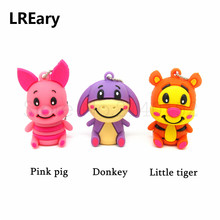 Pendrive de dibujos animados Donkey, Pink Pig, Little Tiger, USB 2,0, lápiz de memoria, 4GB, 8GB, 16GB, 32GB, 100%, genuino 2024 - compra barato