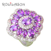 Elegant Rings for Women Purple Zircon Anniversary Gifts silver color Stamped Zircon Ring USA Size #6#7#8#9#10 JR2116 2024 - buy cheap