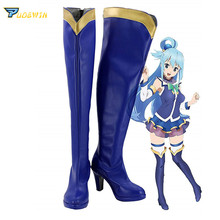 Aqua Shoes Cosplay KonoSuba: Gods Blessing on this Wonderful World! Aqua Cosplay Boots High Heel Shoes Custom Made 2024 - buy cheap