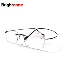 9 Colors Lightest Optical glasses Memory Titanium Alloy Rimless  Frame Myopia Prescription Glasses 1.56 1.61 progressive lenses 2024 - buy cheap