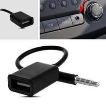 3.5mm Male AUX Audio Plug Jack To USB 2.0 Female Converter Cable Cord Fr Car MP3 2024 - buy cheap