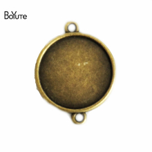 BoYuTe-Base de cabujón para fabricación de joyas, accesorios Vintage, piezas de bronce antiguo redondo, 2 lazos, 20MM, 50 unids/lote 2024 - compra barato