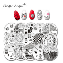 Finger Angel, 1 шт., диаметр 5,6 см, фотография детской таблички с изображением отметки, забавный, милый мультяшный дизайн, круглая фотография 2024 - купить недорого
