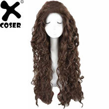XCOSER Bellatrix Lestrange Cosplay Headwear Women Long Brown Curly Hair Movie Cosplay Props Party Costume Accessory 2024 - buy cheap