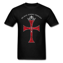 Camiseta con estampado de la Cruz de los Caballeros, camisa elegante para hombres, negra y roja, diseño de dibujos animados Vintage, Tops para hombres 2024 - compra barato
