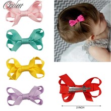 25Pcs/lot 2" Girls Cute Ribbon Hair Bows Handmade Solid Hair Pins With Clips Mini Hair Clip Kids Hair Accessories 2024 - buy cheap