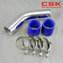 50mm 2" 45 degree Aluminum Turbo Intercooler Pipe Piping+silicon hose blue+ T bolt clamps 2024 - buy cheap