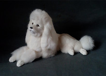 simulation cute white lying poodle 40x21cm model polyethylene&furs dog model home decoration props ,model gift d380 2024 - buy cheap