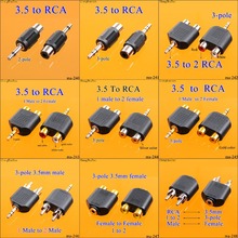 ChengHaoRan 9 tipos 3.5mm Macho para RCA Fêmea Adaptador de Áudio para Computador Falante 2 Conector Divisor de Fone de Ouvido Fone De Ouvido Estéreo 2024 - compre barato
