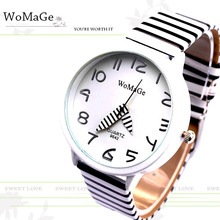 2020 camiseta nueva marca Womage diseñador Simple cebra rayas de cuero de vaca relojes de muñeca niña niños Popular reloj de cuarzo 2024 - compra barato