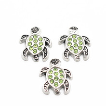 New Style 20pcs/lot Sea Turtle Silver Crystal Floating Charms For Living Glass Floating Lockets Necklace Bracelet DIY Jewelry 2024 - buy cheap