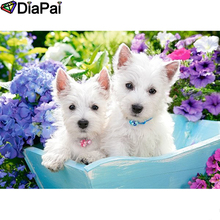 DIAPAI Diamond Painting 5D DIY 100% Full Square/Round Drill "Animal dog flower" Diamond Embroidery Cross Stitch 3D Decor A22040 2024 - buy cheap