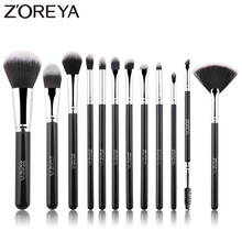 Zoreya-extensiones de pelo sintético para maquillaje, Set de 12 uds, cómodo, profesional, negro, base de polvo, rubor, pequeño abanico 2024 - compra barato