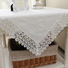 Cotton White Table Cloth Woven Printed Pastoral Embroidery Handmade Wedding Christmas Lace Tablecloth Manteles Toalha de mesa 2024 - buy cheap