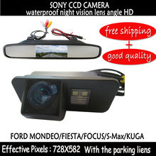 4.3 Inch Car Rea View car mirror monitor with Car sony ccd Reverse Camera for 2012 FORD MONDEO/FIESTA/FOCUS HATCHBACK/S-Max/KUGA 2024 - buy cheap